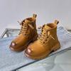 Retro Fashion Children's Boots Boots Boys Short Boots Trendy Sports Rhubarb Boots Spring and Autumn Non-slip New British Style Leather Boots