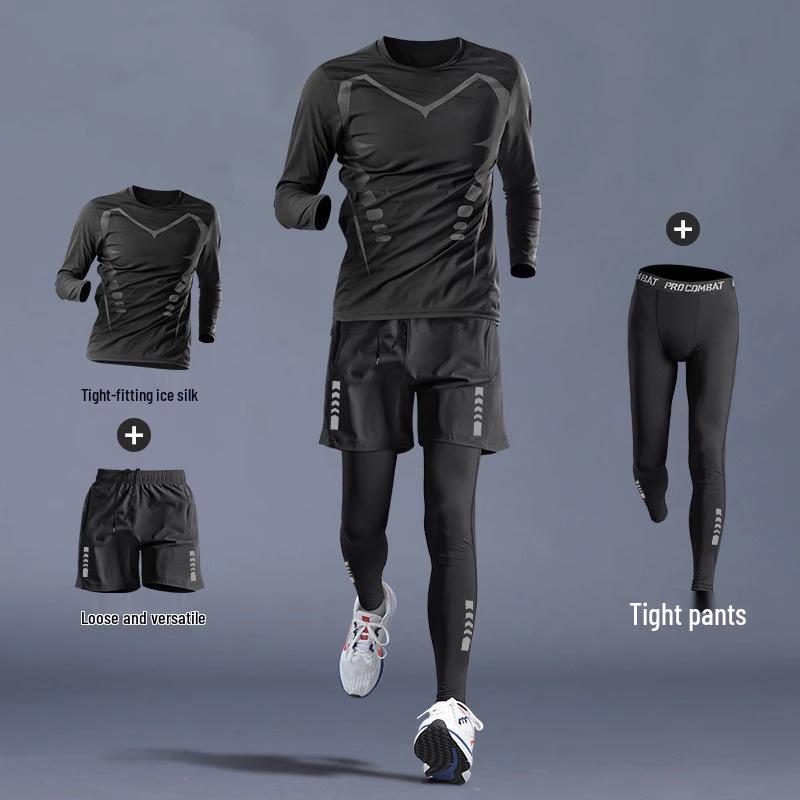 Мужская спортивная футболка с длинным рукавом для быстрого высыхания для бега, тренировок в зале и баскетбола