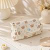Button-closure Pencil Pouch Bear Printed Pencil Case Stylish Pen Bag  School Supplies