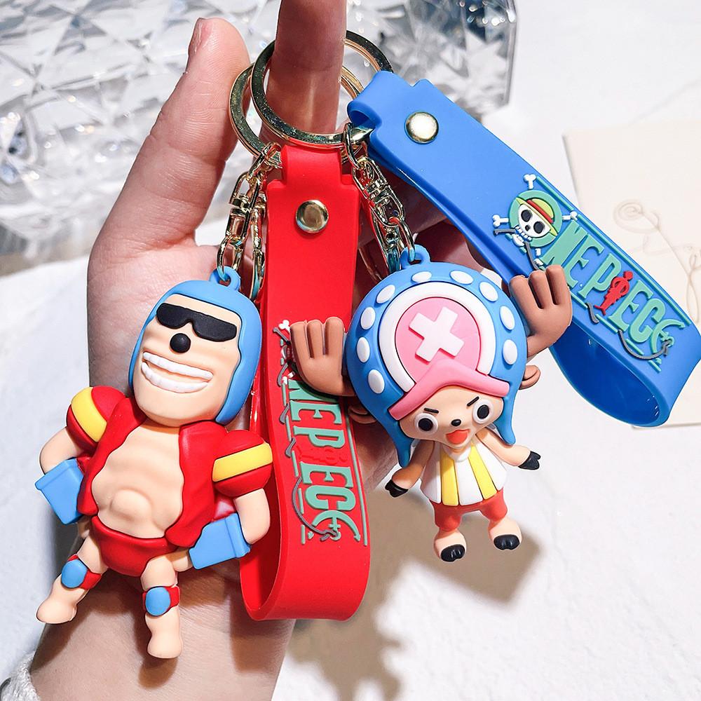 Fourth Generation One Piece Keychain Luffy Nami Zoro Sanji Silicone Figurine