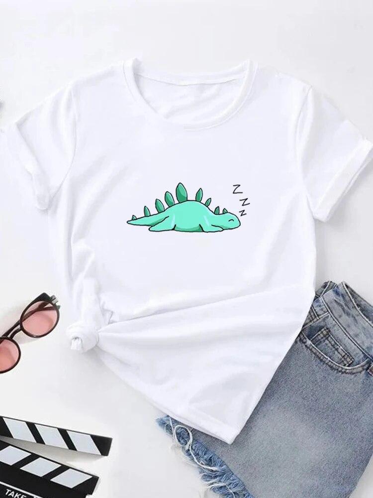 Футболка с летним принтом, женские футболки с рисунком Harajuku, корейская повседневная модная футболка с короткими рукавами Harajuku, белая футболка с круглым вырезом