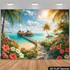 2D Фотофон Гавайский Морской Цветочный Вид на Океан Декор для Вечеринки Ткань для Фона