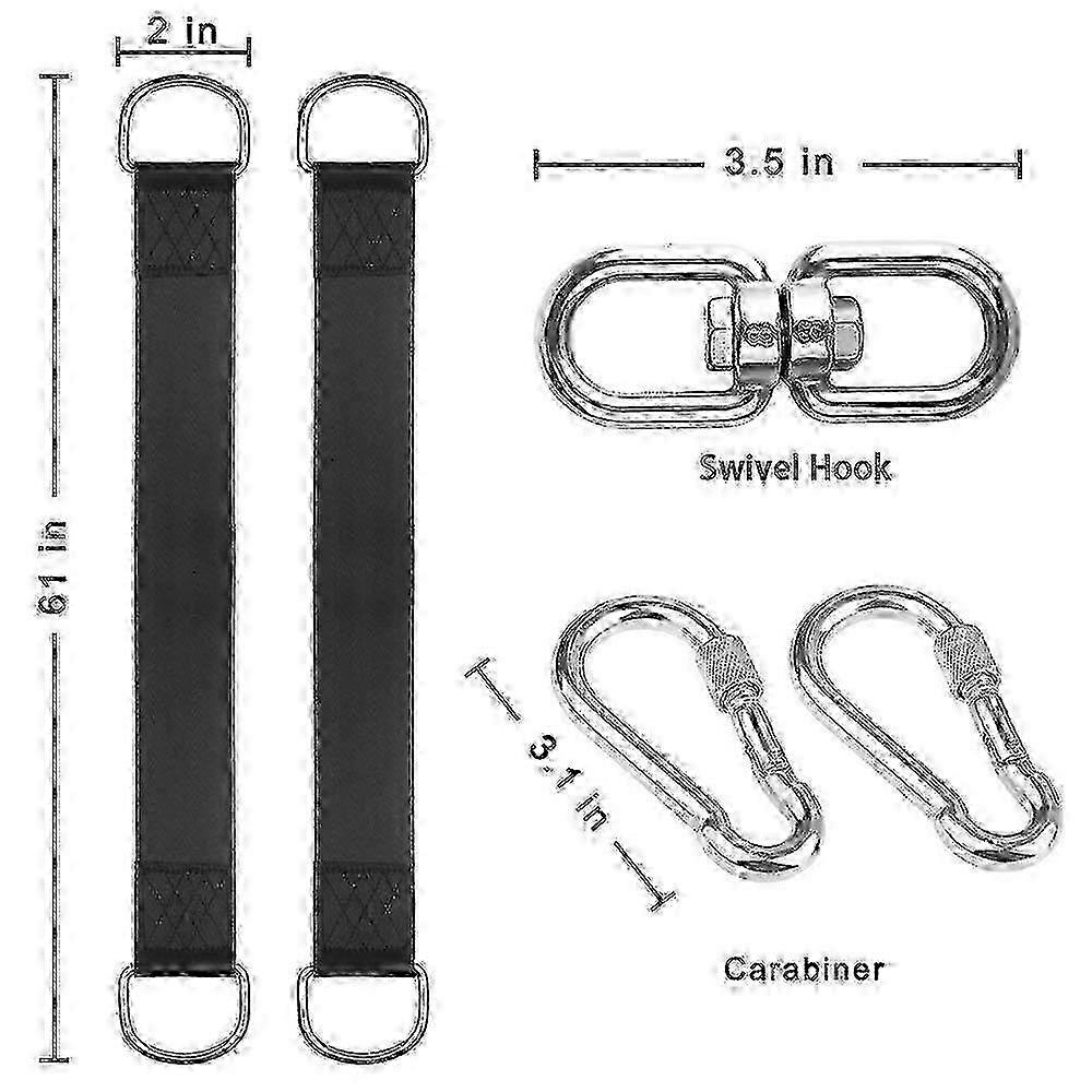 Tree Swing Hanging Straps Set - 5M/5ft Ultra Strong Hammock Straps Supporting 2200 LBS