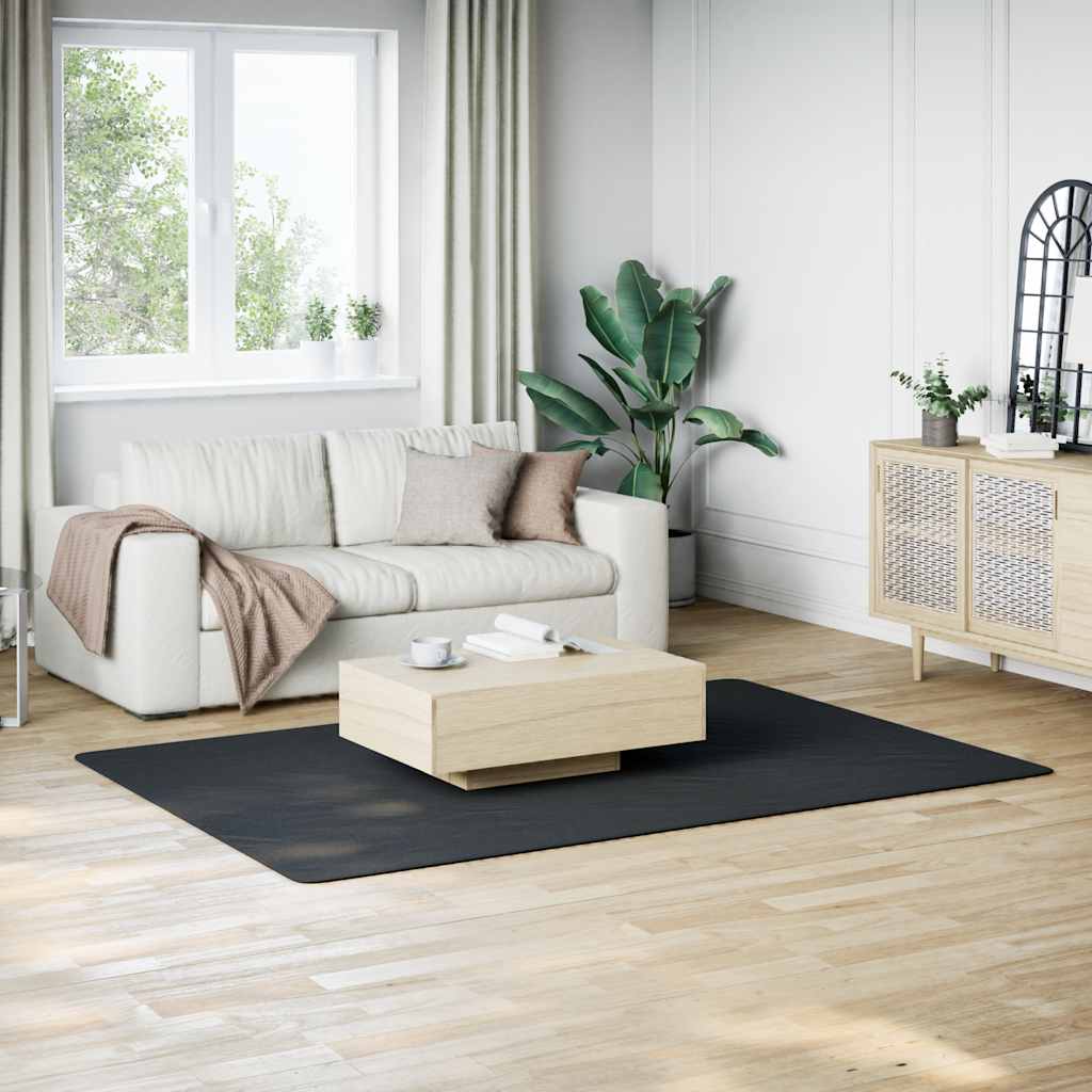 Washable Plush Short Pile Rug Non Slip Black