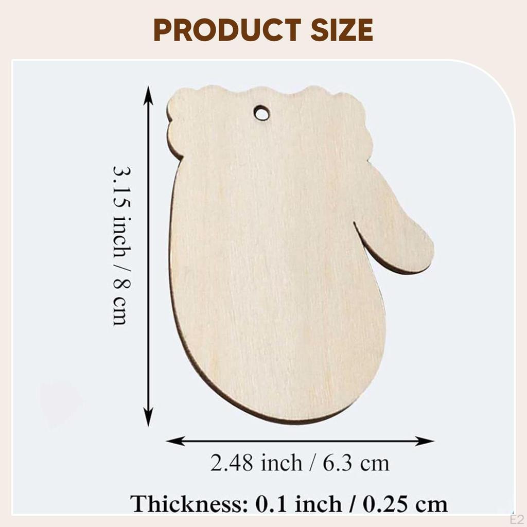 30 шт. Неокрашенные деревянные вырезы в форме перчаток, Деревянные украшения, Многофункциональные заготовки для росписи