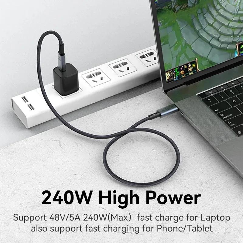 Кабель для передачи данных USB 4.0 Type C - C PD 240 Вт Быстрая зарядка 40 Гбит/с 8K 60 Гц Кабель для компьютера телефона