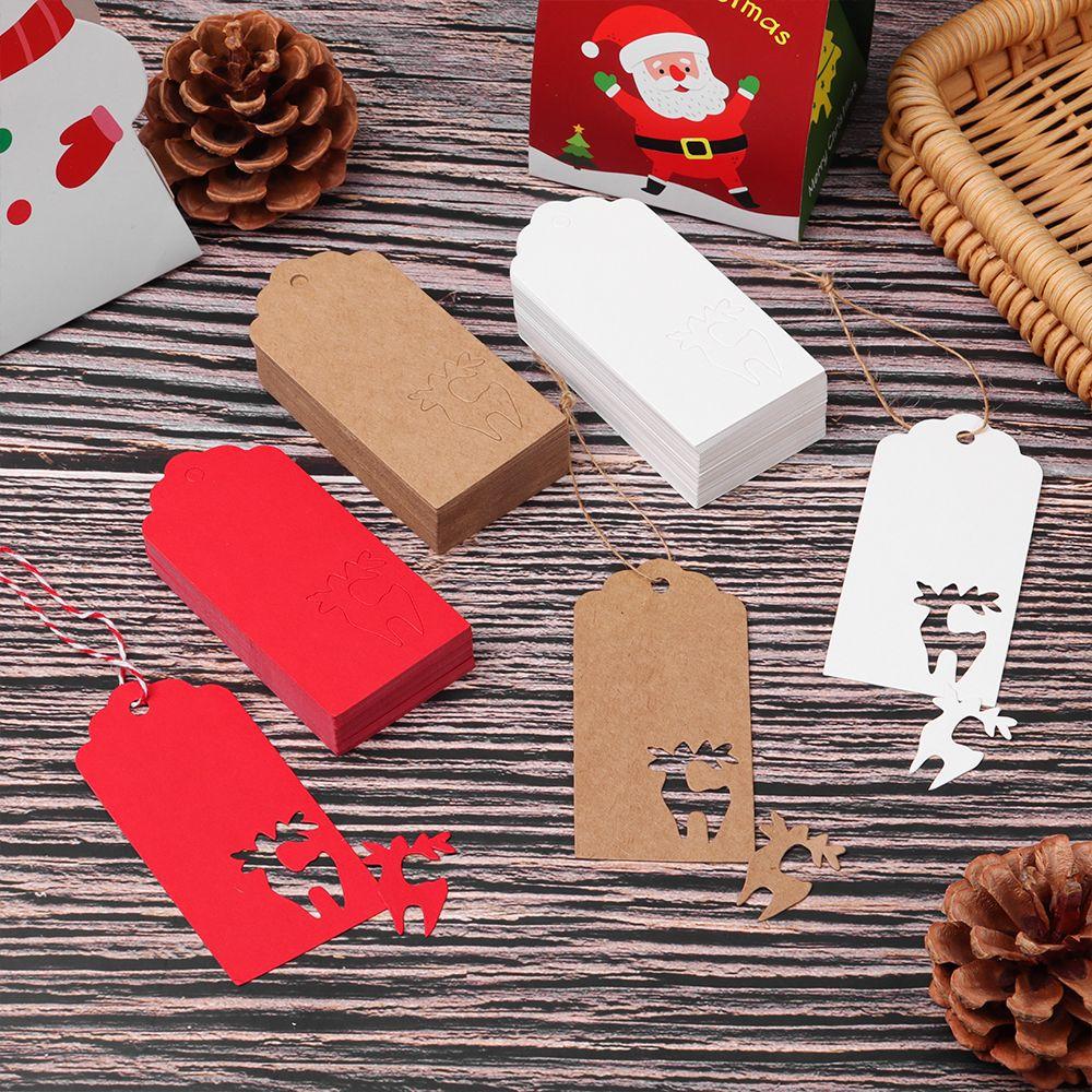 Supplies Gift Wrapping Xmas Tree Christmas Card Label Kraft Paper Tags Snowflake Thanks Tag