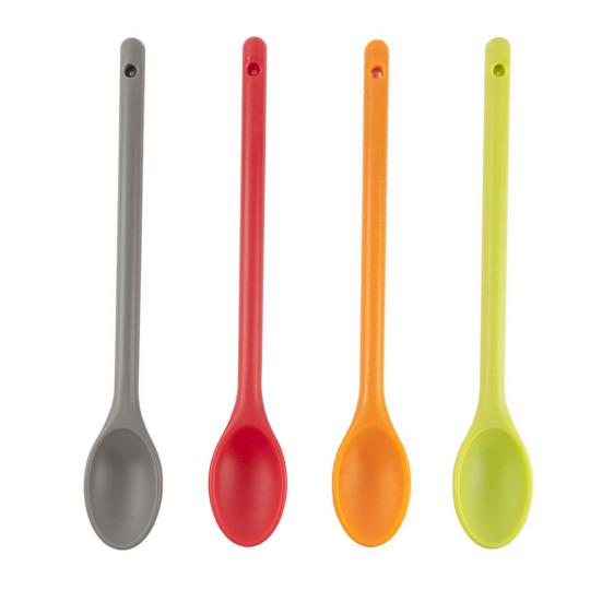 Long Handle Silicone Spoon, Heat Resistant Food Grade Stirring Spoon, Dishwasher Safe Non-stick Mixing Spoon Kitchen Utensils