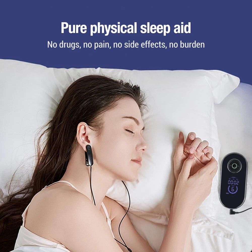 CES Microcurrent Sleep Aid Device Insomnia Anxiety Head Pain Relief Fast Sleep Instrument Electric Acupuncture Apparatus Therapy