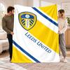 Flannel Fleece Blanket with Leeds United FC Design, Soft Lightweight Throw for Bed Sofa Travel