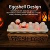 Halloween Zombie Chick LED Light Up Eggs Tray Spooky Eggshell Hatching Chicks Decoration 3D Creepy Deviled Eggs for Tabletop Party Indoor Decoration