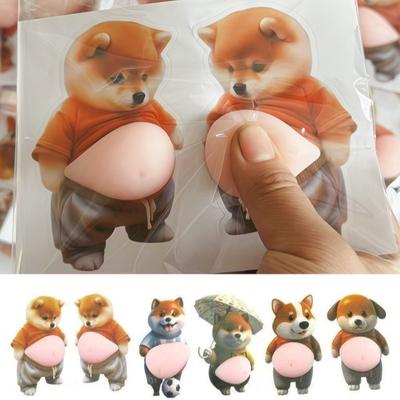 Силиконовая 3D Милая Наклейка Щенка Сжимаемый Чехол для Телефона с Сиба-ину Декорация Подарок на День Рождения Ребенка Праздничные Принадлежности