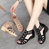 Shoes Female 2024 Brand Fish Mouth Shoes Women's Sandals Fashion Crystal Casual Sandals Women New Back Zip Wedge Sandals Zapatos