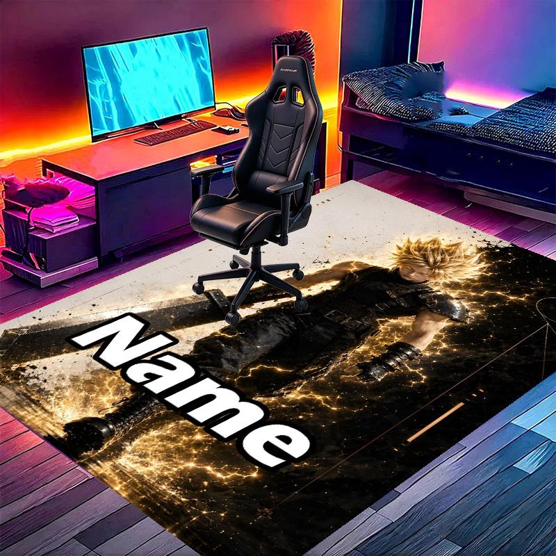 Custom Name Personalized Final Fantasy Print Carpet, Versatile Home Decor Rug, for Playroom, Apartment, Balcony, Entryway, Hallway Gift