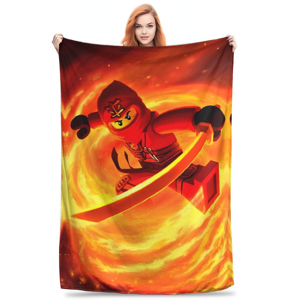 Покрывало Ninjagos Фланелевое плед Декорация для путешествий в самолете Ультрамягкое теплое покрывало