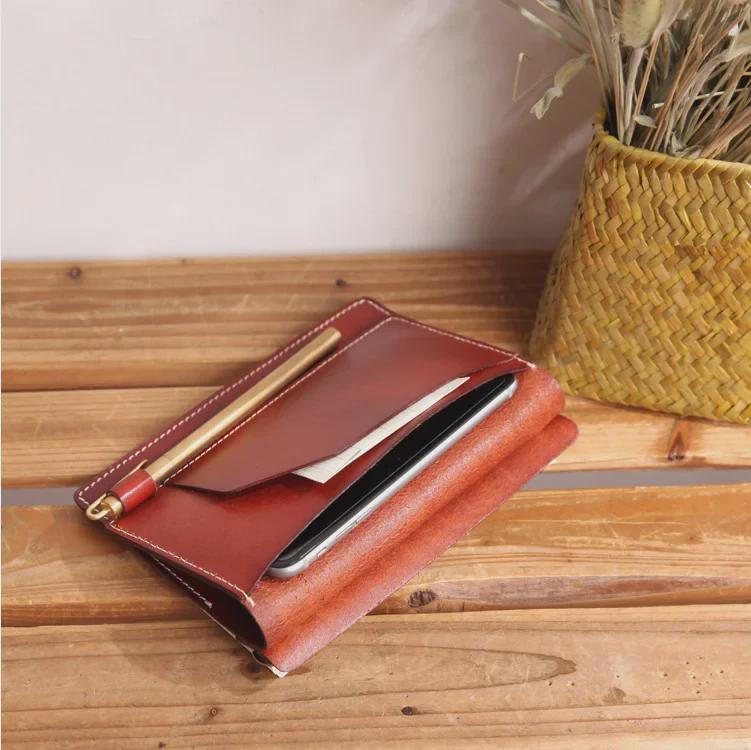 A6 Genuine Leather Retro Business Notebook - Vegetable Tanned, Handmade, Loose-Leaf Diary