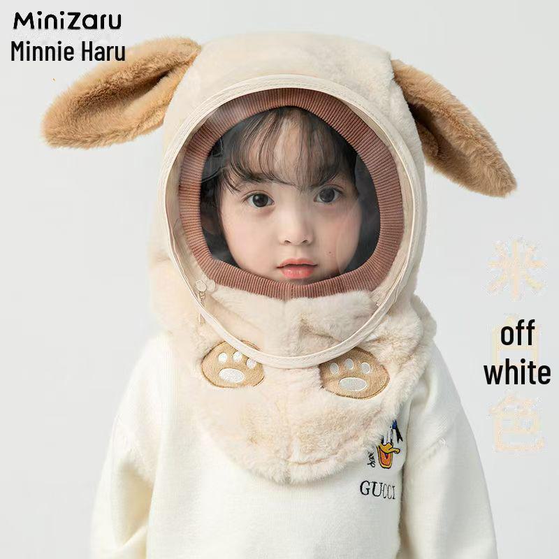 Детская ветрозащитная шапка-пуловер с защитой ушей и шарфом