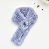 Winter Real Rabbit Fur Scarves for Women Knitted Rex Rabbit Fur Flowers Neck Wrap Womens Neck-warmer