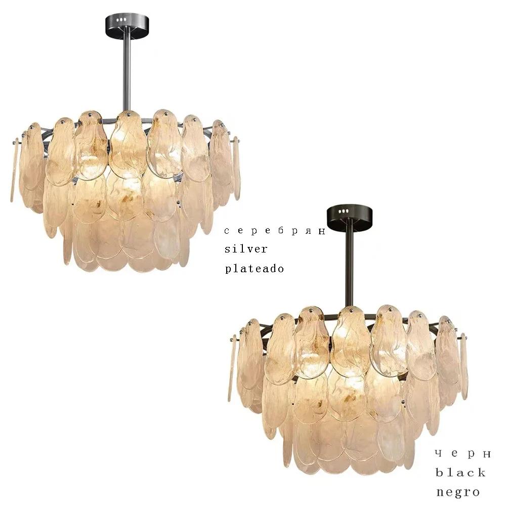 Французский стиль роскошная гостиная подвесной светильник светодиодный свет постмодерн стеклянный подвесной светильник украшение дома ресторан гостиница освещение