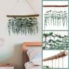 Decorative Hanging Ornaments, Log Wall Hanging, Simulated Green Plants, Leaves, Simulated Leaf Hangings