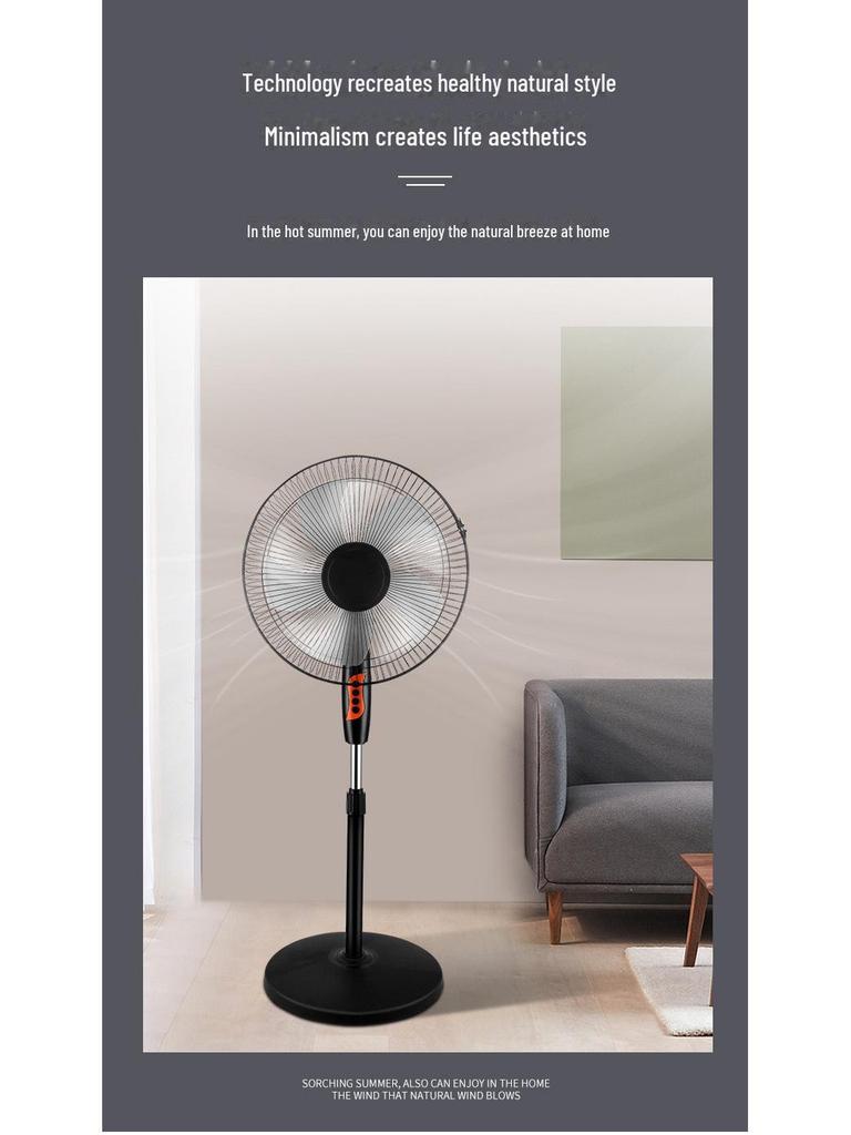 Compact Electric Floor Fan, Quiet Vertical Air Circulator, Removable & Washable for Home or Dorm Use