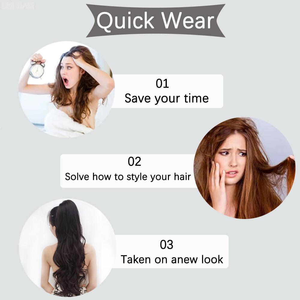 Synthetic Long Wavy Claw In Ponytail Extension Natural Ponytail Mutiple Color To Choose For Women Daily Wear