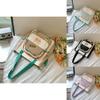 Trendy Canvas Shoulder Bag Cute Color Block Handbag Lightweight Waterproof