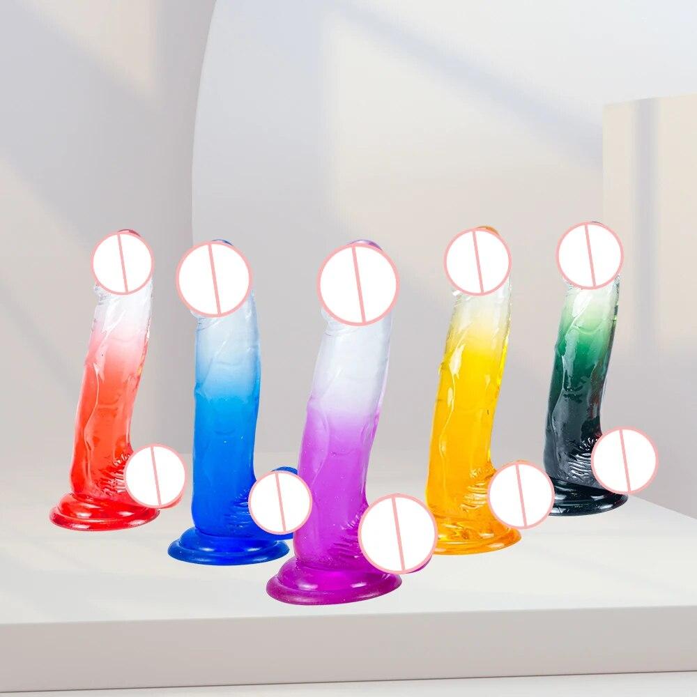 Реалистичный фаллоимитатор с присоской, огромные желейные фаллоимитаторы, секс-игрушки для женщин и мужчин, искусственный член, большой пенис, анальная пробка, эротический секс-шоп