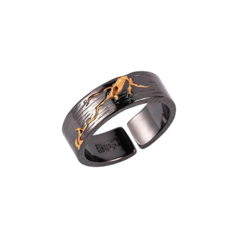 Adjustable Open Ring Men Women Vintage Geometric Copper Plated Finger Retro Minimalist Style