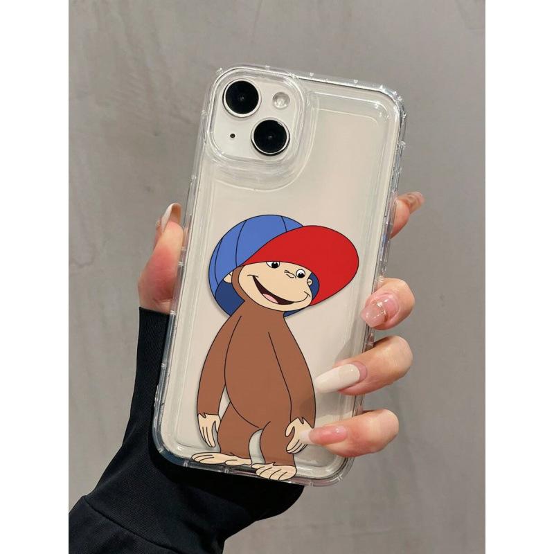 Чехол monkey для телефона Apple 16promax 15plus14 прозрачный 13 с подушкой безопасности 12 Европа и Америка 11