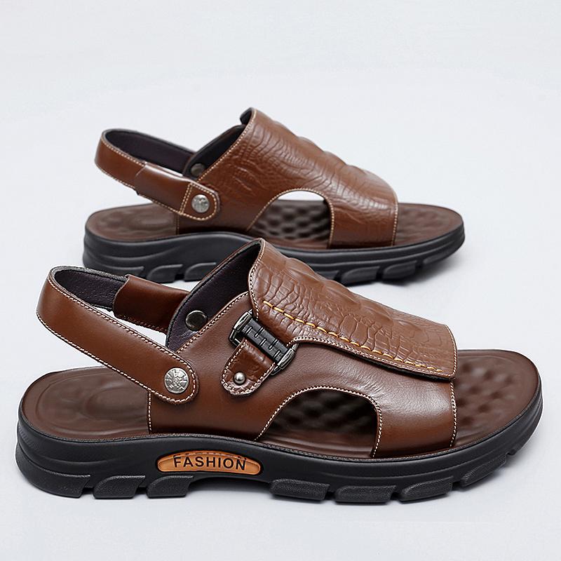 Модные сандалии мужские летние модные сандалии с открытым носком на толстой подошве деловые сандалии дышащие высококачественные сандалии для походов на открытом воздухе с противоскользящим покрытием