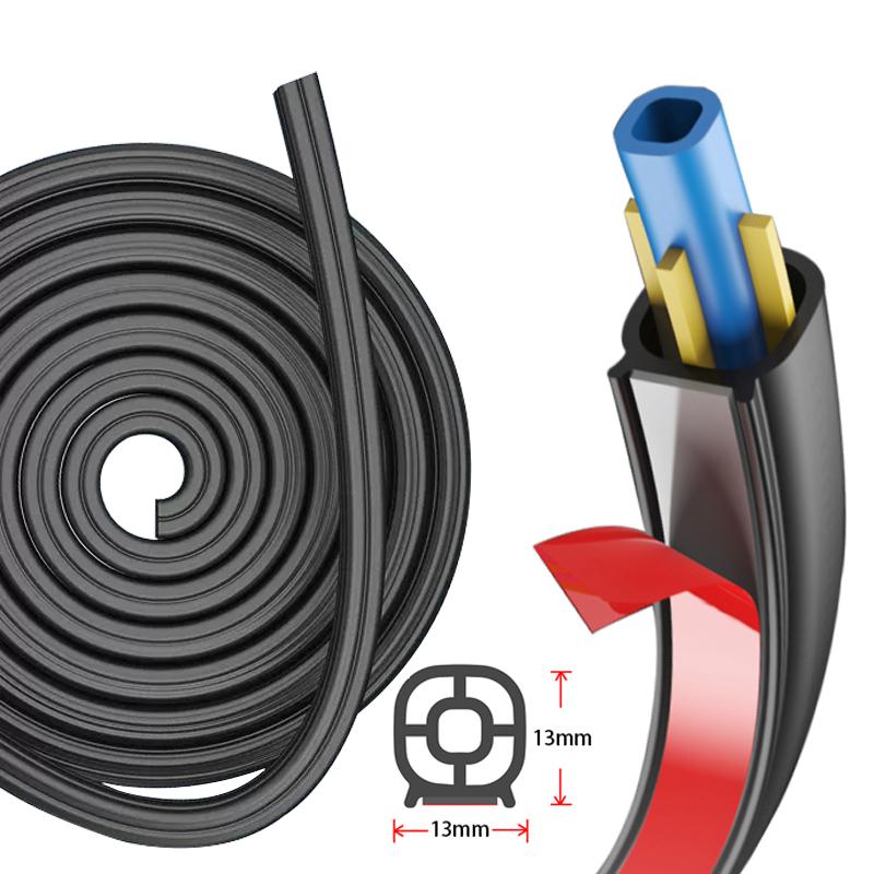 SEAMETAL 5M Уплотнительные ленты для дверей автомобиля Наклейка Двухслойный уплотнитель Резиновые уплотнители Звукоизоляция для дверей автомобиля Багажник Крышка двигателя