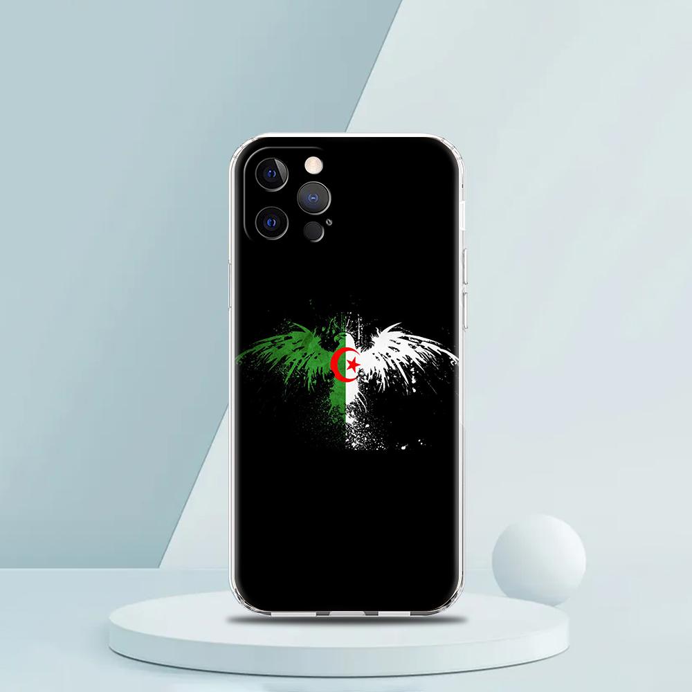 Algeria Flag Phone Case for iPhone 16 15 14 13 12 Pro Max Transparent Soft for iPhone 11 Pro Max 7 8 Plus XS XR Shell Bags