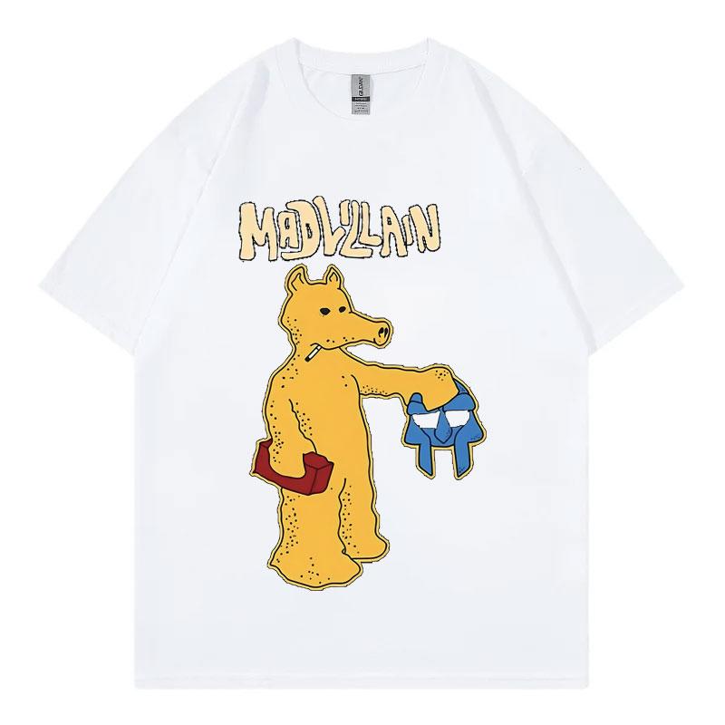 Забавные мультяшные футболки с рэпером Quasimoto Mf Doom Mad Villian, графические футболки для мужчин и женщин, хип-хоп мода, футболка с коротким рукавом