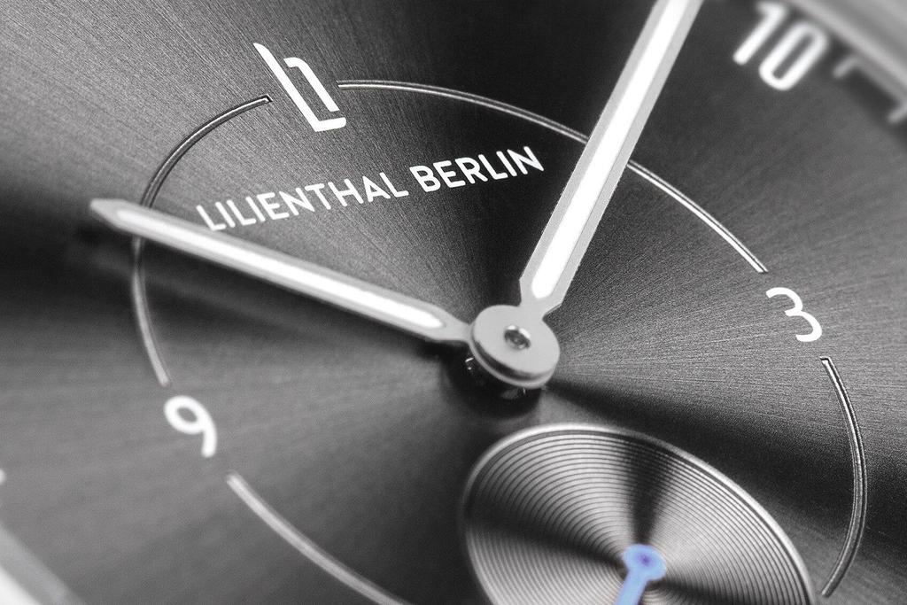 Lilianthal Berlin Серебряные часы с малой секундной стрелкой, мужские, сделано в Германии, L01-109-B023A