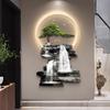 Home Decor Wall Surface Crystal Porcelain Acrylic Painting Hanging Pieces Living Room Decoration LED Light Circle