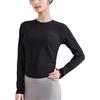 Training Series Sports Casual Simple Solid Color Round Neck Pullover Knit Sweater Women Sweater Black 962517402-5