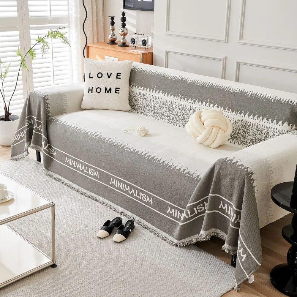 Modern Luxury Sofa Couple Position Throw Color Block Blanket Soft Cover Camping Picnic Mat Throw Blankets for Living Room