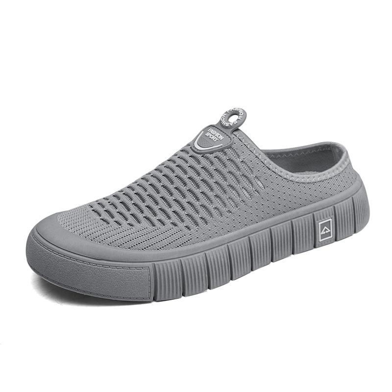 Сандалии без застежек с открытой пяткой для мужчин и женщин - летние сланцы из дышащей сетки с плоской подошвой, легкая повседневная одежда для отдыха на открытом воздухе