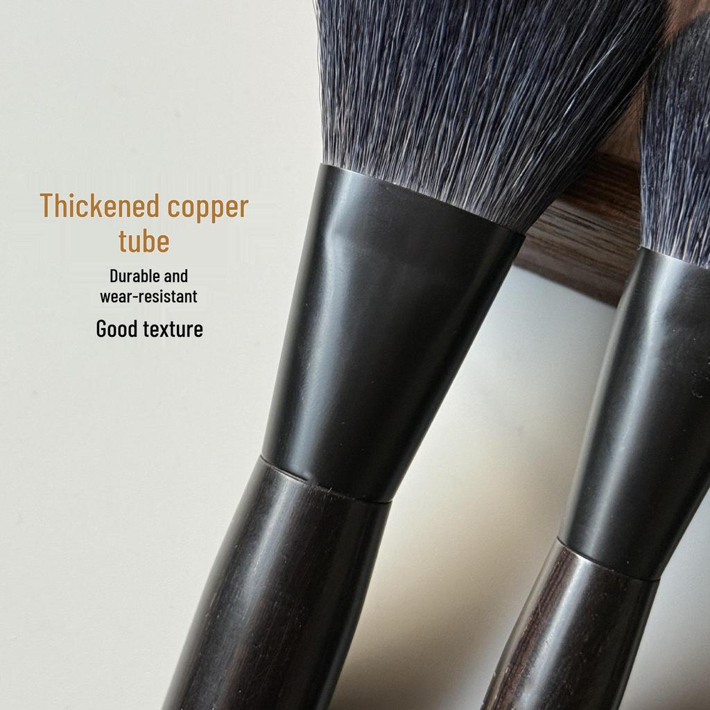 Мини Портативный Набор Кистей для Макияжа из Черного Дерева: Кисти для пудры из шерсти, контурные, для стипплинга и теней для век