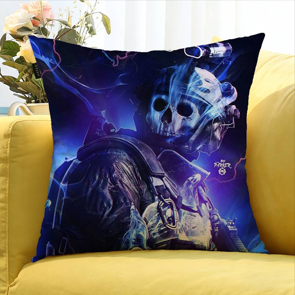 C-Call Of D-Duty Ghost Chibis Various Sizes Square Pillow Case For Car Home Bedchamber Decor