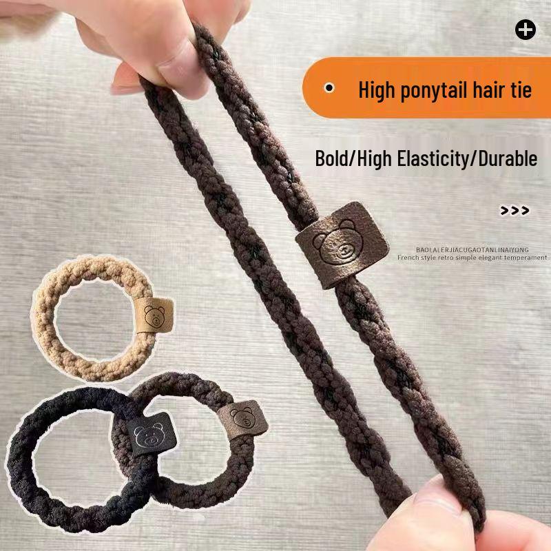 Women's High Elasticity Braided Bear Hair Tie - Thickened Elastic Band Hair Accessories