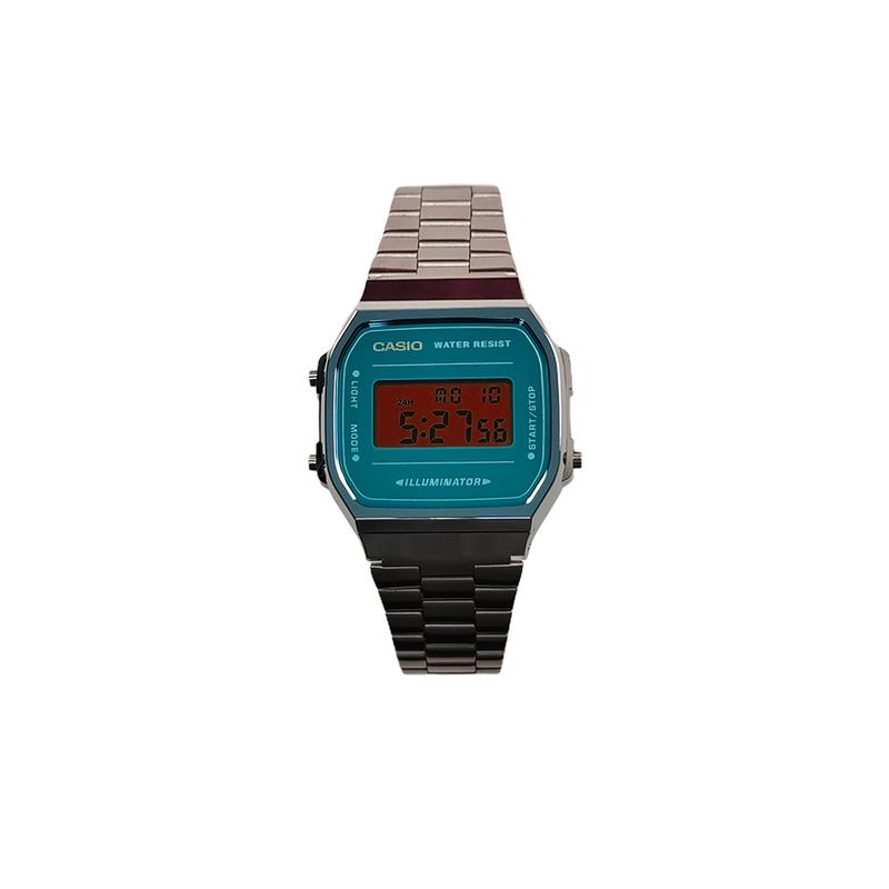 Casio Индивидуальные часы, модифицированная серия, желтое зеркало, серебристый пластиковый корпус, водозащита для жизни, модный тренд A168WEM-2, модифицированные-Серебристые A168WEM-2