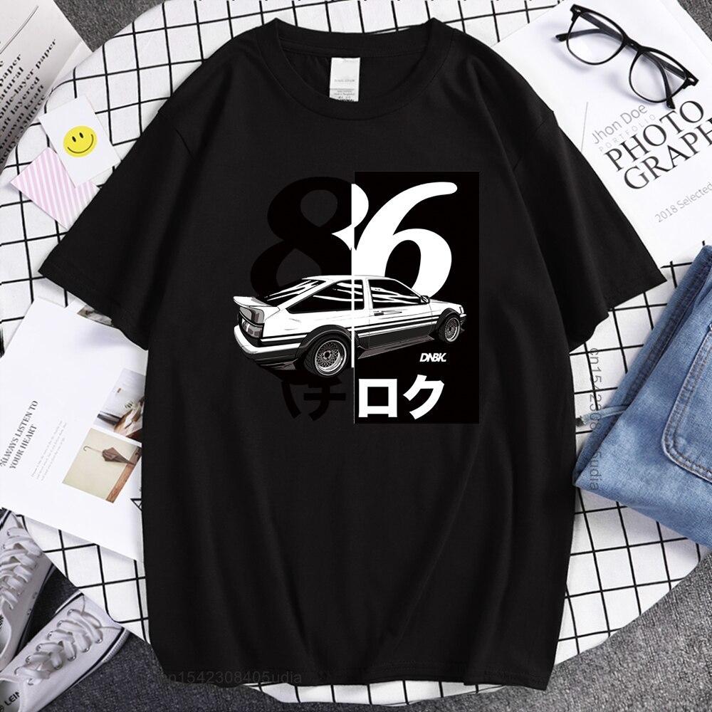 Модная Японская Аниме Дрифт Initial D Футболка Унисекс Летняя Крутая Бренд Короткий Рукав Футболка Повседневная Ae86 Initial D Мужская Футболка