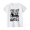 Just A Girl Who Loves Horses Print Kids Tshirt Toddler Short Sleeve Shirt Girls Cute Clothes Children Kid Gift Child Summer Tee