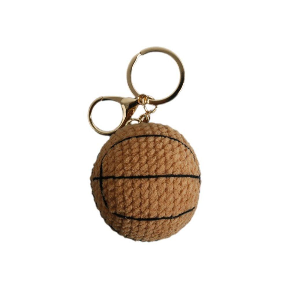 Billiards Rugby Knitting Basketball Keychain Handmaking Sport Ball Pendant Backpack
