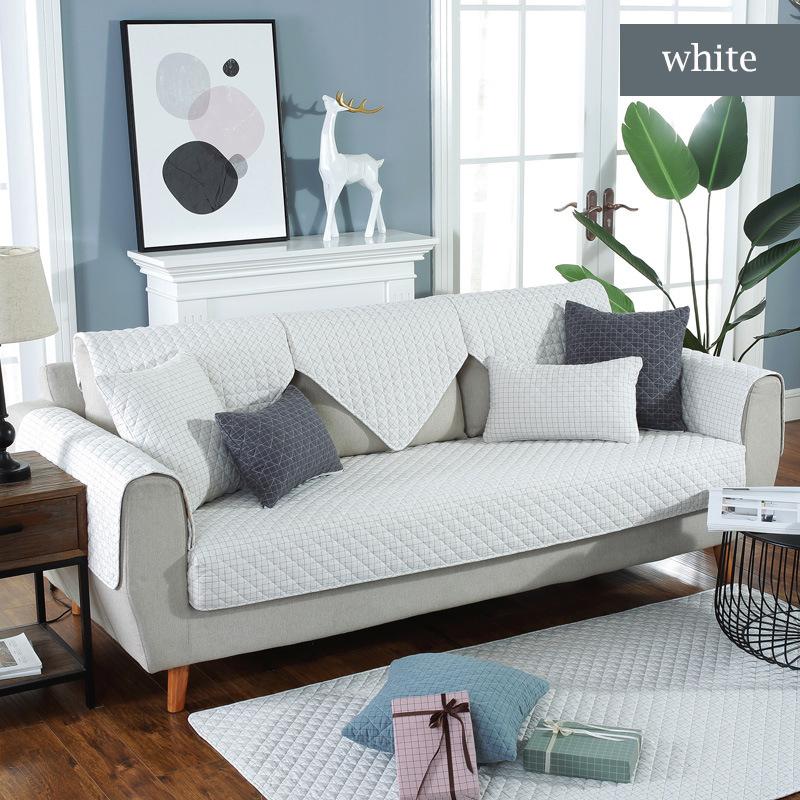Modern Simple Sofa Cover Cotton Non-Slip Living Room Sofa Cushion Fabric Dust-Proof Furniture Protection Cushion Universal