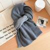 Age-reducing Korean version of blue polka dot double-sided pure knitted scarf for women's winter versatile students thickened warm scarf