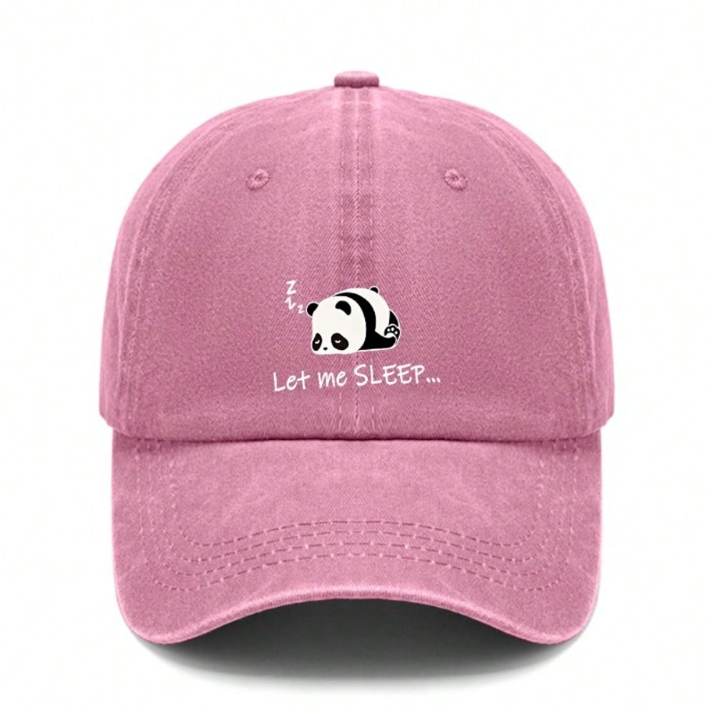 Unisex Baseball Cap - Let Me Sleep Panda Print Lightweight Breathable Adjustable Hat For Casual Outings & Travel
