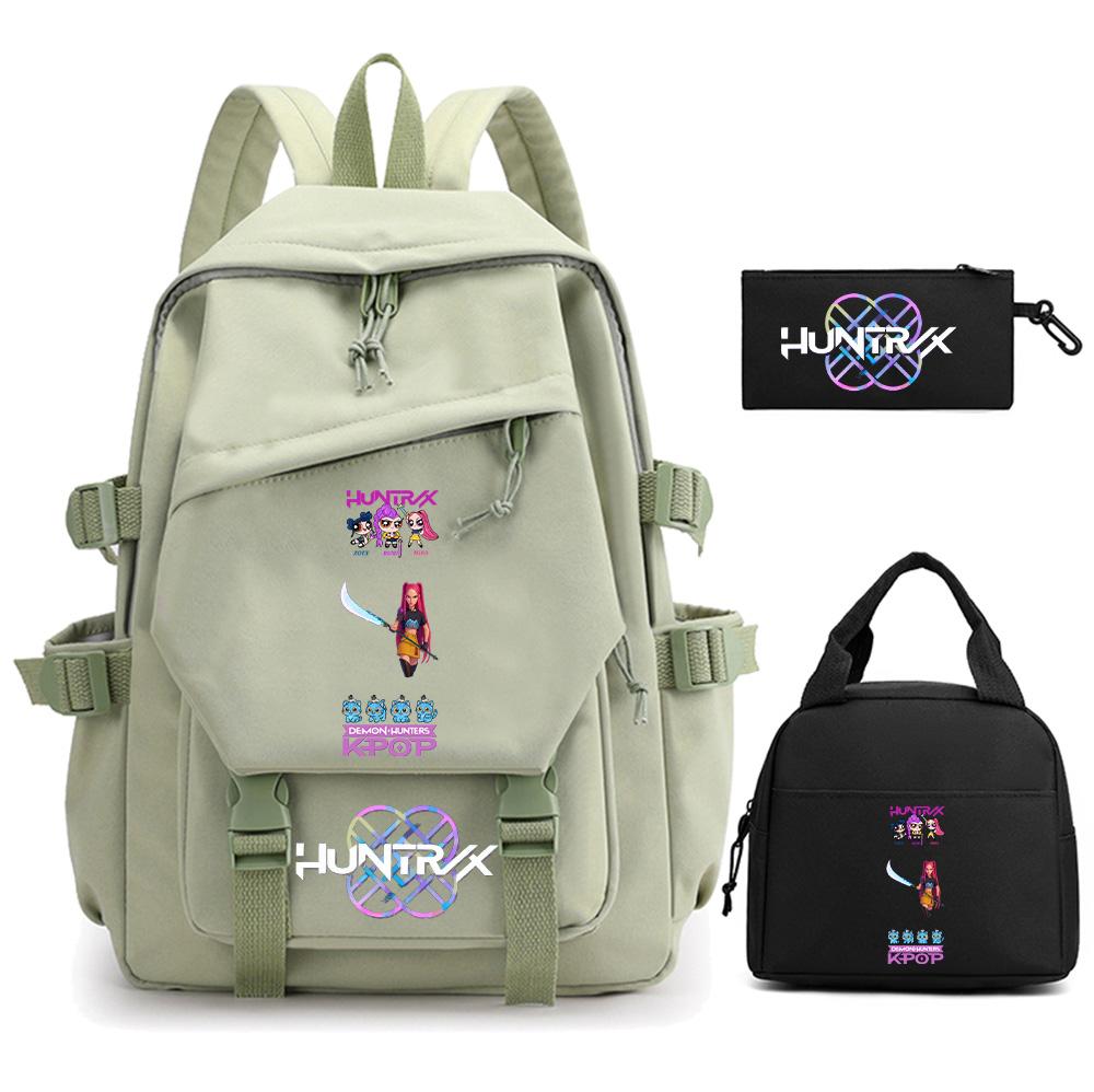 3Pcs/set Anime Cartoon Demon Hunters Printed Backpack for Teenger Children Student Schoolbag Girl Women Large Capacity Waterproof Travel Bag